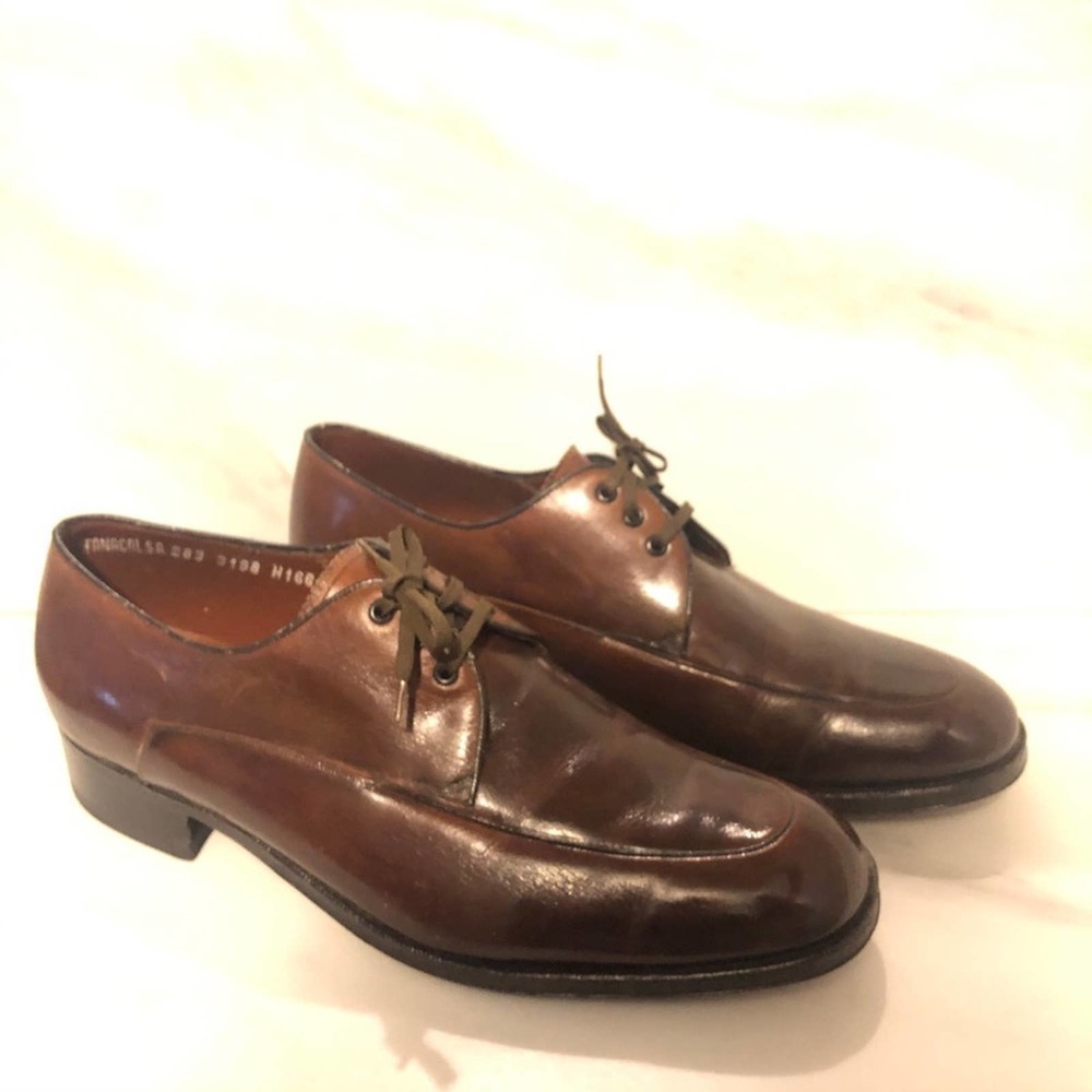 Leather Dress Shoe Brown Size 8 Balmoral Fanacal.s.a Formal business officewear